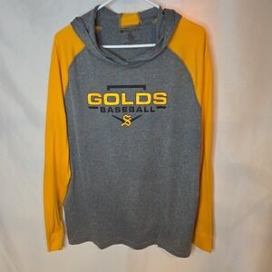 Holloway Dry Excel Saginaw Gold Hoodie Mens XL Gray, Gold Black Hooded